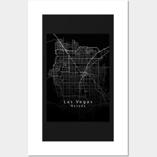 Las Vegas Nevada City Map dark Posters and Art